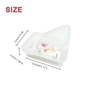 Neffliwe 2 Pack Clear Polypropylene Mini Storage Containers Box for Kpop Photocard Sleeves Sticker Organizer Case with Lid for Lomo Cards Craft Stickers (3.2" W x 4.8L x 2" H)