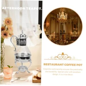 SOESFOUFU Heated Coffee Pot Afternoon Tea Maker Espresso Machine Espresso Coffee Maker Turkish Teapot Heatable Teapot Tea Steeper Teapot with Blooming Tea Espresso Maker Coffee Kettle Glass