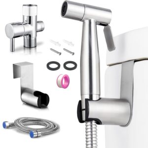 bidet sprayer for toilet,handheld sprayer kit,stainless steel cloth diaper sprayer set with bidet hose for feminine baby wash