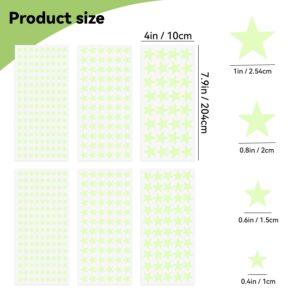 514 PCS Glow in The Dark Stars Wall Stickers for Ceiling, 4 Sizes Glowing Wall Decals Decor Stickers, 3D Green Glowing Stars for Room Decorations