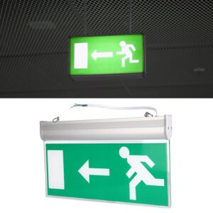 Emergency Exit Sign, Acrylic LED Exit Sign, Photoluminescent Exit Sign, Exit Sign with Emergency Lights for Hotel Shopping Malls Supermarkets Hospital