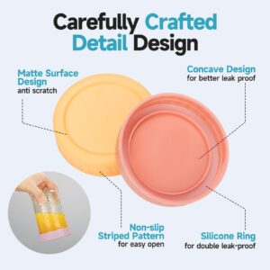 【12 Piece】Regular Mouth Mason Jar Lids, Multi Color Plastic Lids for Mason Jars with Silicone Rings for Ball, Kerr and More, Thickened Leak-Proof Canning Lids Regular Mouth