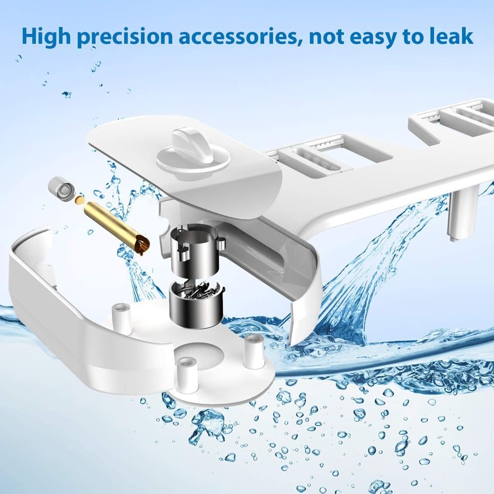 RADAAB Bidet Attachment for Toilet, Dual Nozzle with Self-Cleaning Bidet Toilet Seat (Frontal/Rear Wash) for Toilet Bathroom Bidet Toilet Sprayer