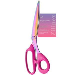 Fabric Scissors for Cutting Clothes - 9" Professional Titanium Coated Forged Stainless Steel Heavy Duty Sharp Scissors for Sewing Crafting Dressmaking,Leather,Paper (Purple Pink)