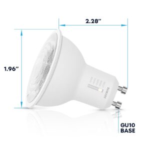 LUXRITE GU10 LED Bulbs Dimmable, 50W Halogen Equivalent, 5 Color Selectable 2700K-5000K, 6.5 Watt, 500 Lumens, 120V Spotlight LED Bulb GU10, Enclosed Fixture Rated (12 Pack)