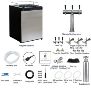 TWELVETAP- 4 Keg Capacity beer dispenser-Three Tap Stainless Steel Kegerator-Designed for Homebrewers