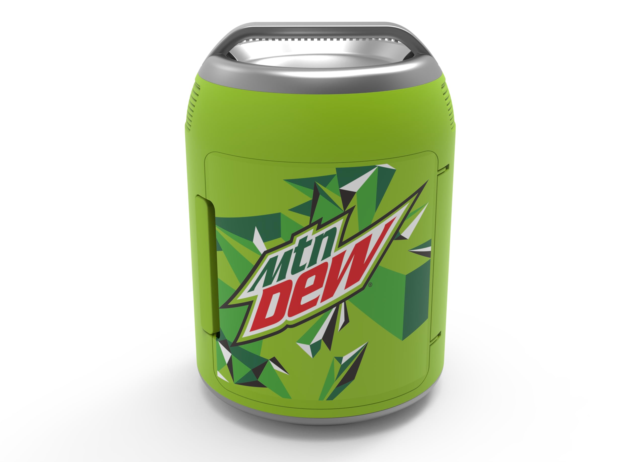 CURTIS MIS604MD Mountain Dew Branded Shaped 6 can Mini Personal Fridge Cooler-W L: 10.20" X H: 14.53 (Green)