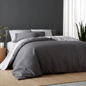 oafuuu grey textured duvet cover set with zipper for all season soft prewashed queen breathable cooling duvet cover 140x200cm(55x79in) threepieceset