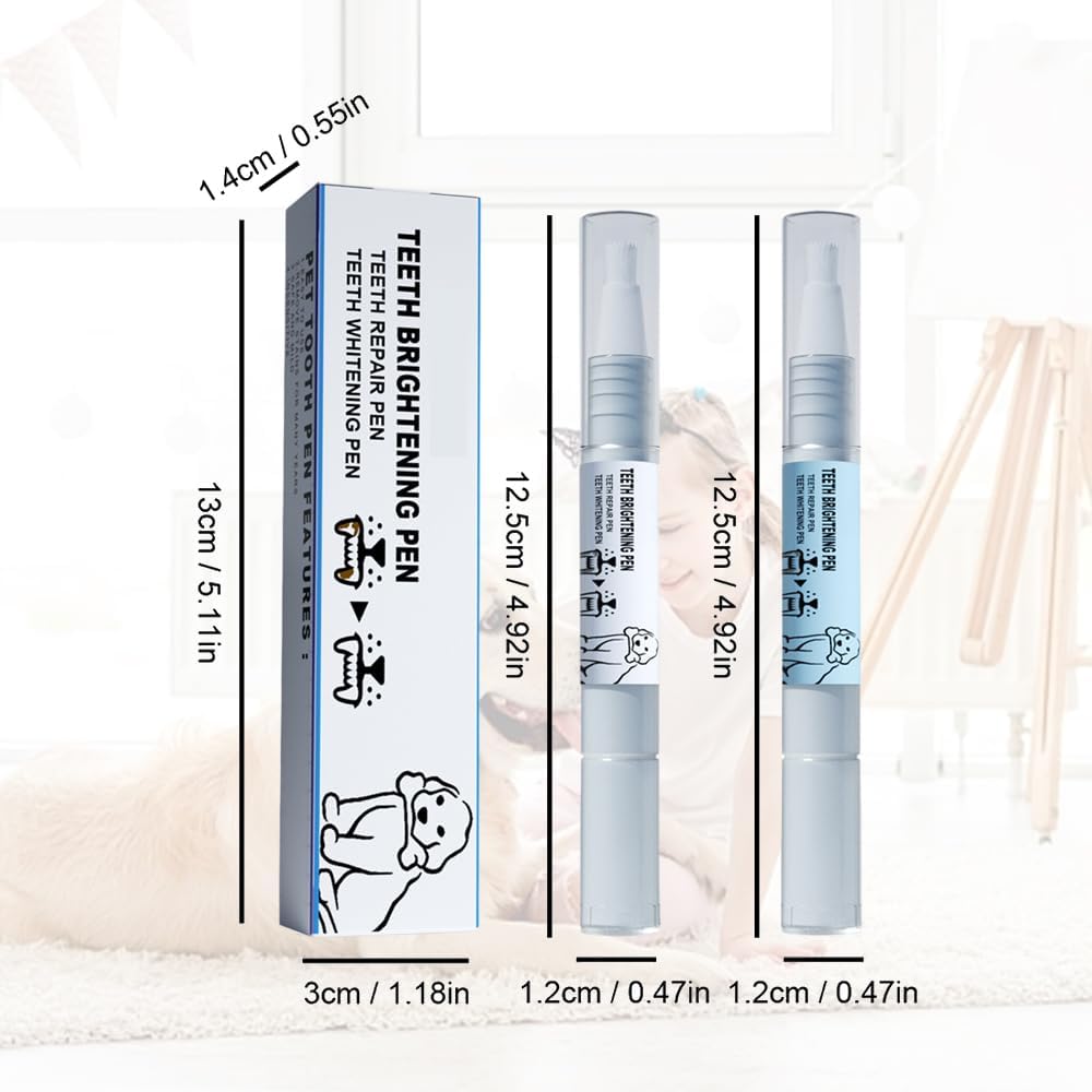 Pet Toothbrush Pen, Upgrade Dog Teeth Cleaning Pen Pet Teeth Repairing Kit, Cat/Dog Tooth Whitening & Cleaning Teeth Brightening Pen for Dog Cats Dental Care Fresh Breath