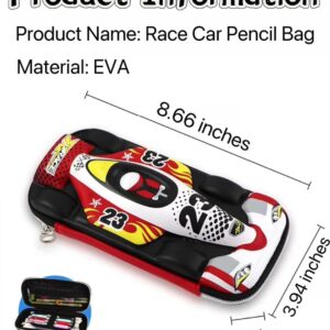 XZR Cool Pen Case Box Bag Stocking Stuffers Large Capacity Organizer Cool Supercar Race Car Pencil Bag Storage Box EVA Material Nice Gift (Red)