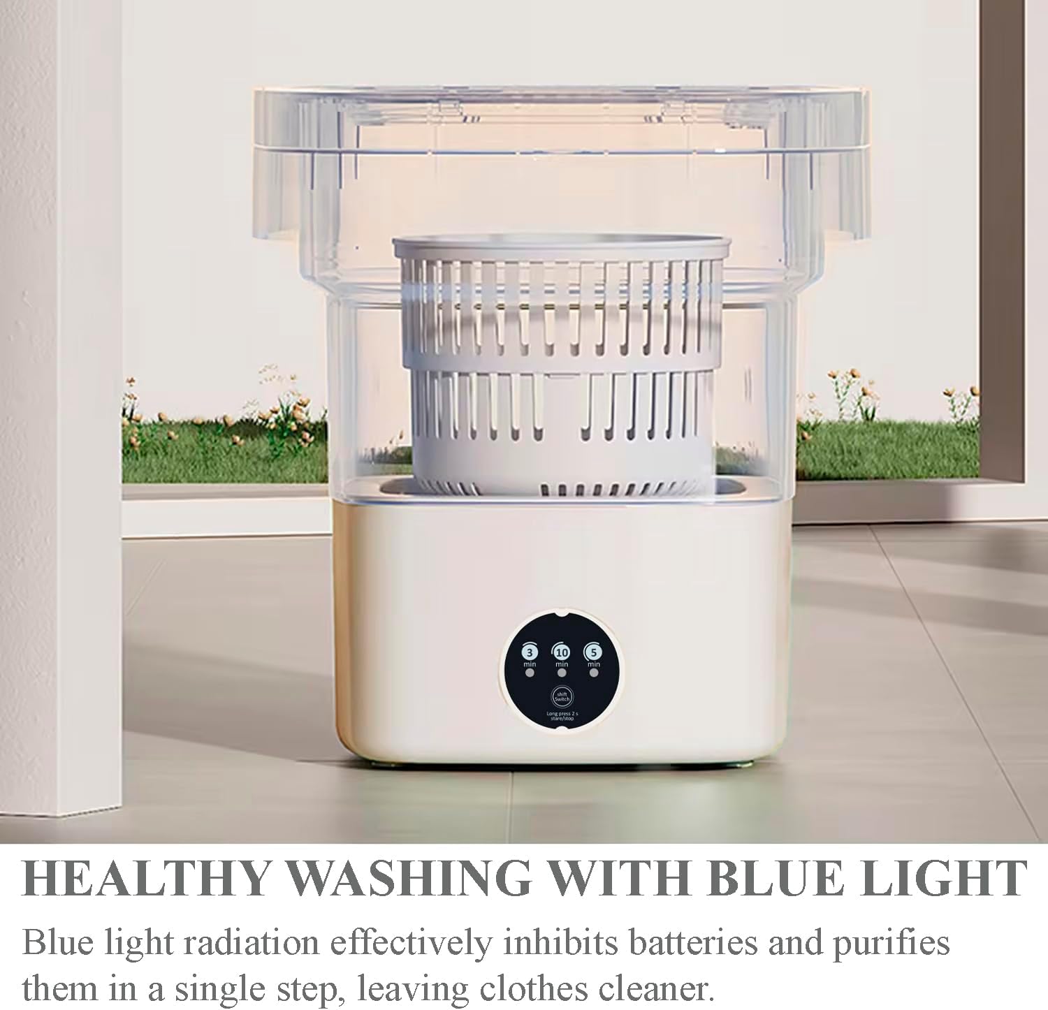 WILDROME- Portable washing machine and dryer -small washing machine mini -9L- portable collapsible washing machine - Foldable Mini Washing Machine for baby Clothes- portable washer for apartments