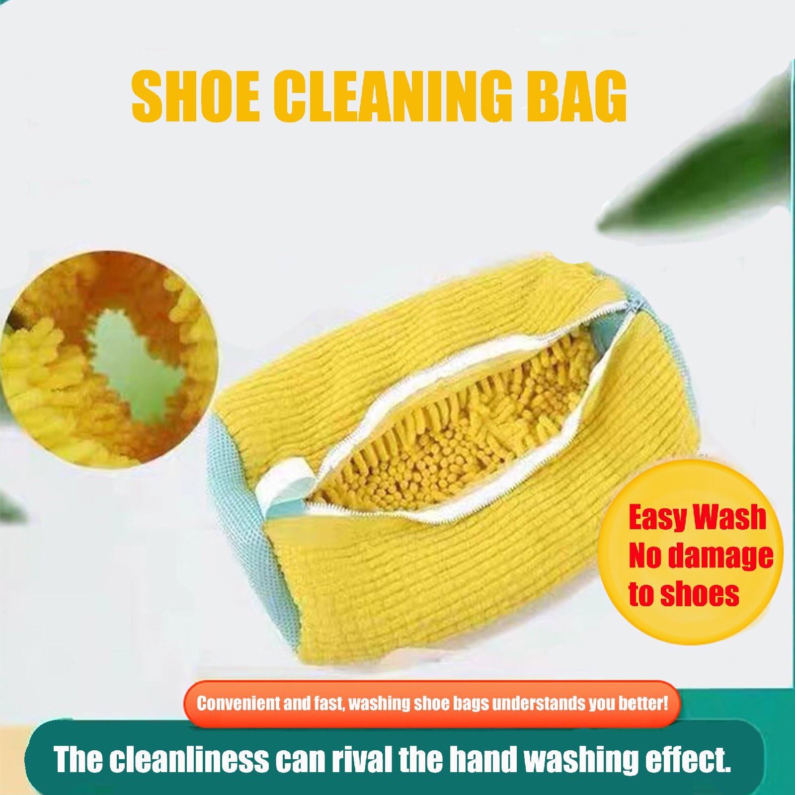 2Pcs Shoe Washing Machine Bag，Reusable Shoe Laundry Bag for Washer and Dryer，Shoe Cleaning Bag for Tennis Canvas Sport Shoes-Yellow