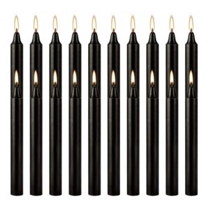 Unscented Black Taper Candles, 4 Inch, 20 Pcs, Smokeless Candles for Dinners, Parties, Ceremonies, Shabbat, 1.5 Hours