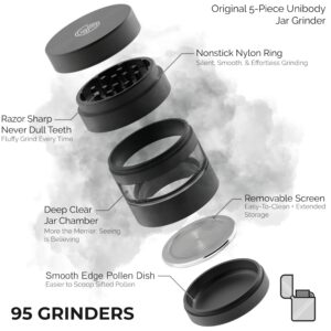 95Grinders 5-Piece 2.2" Premium Spice Mixer | Heavy-Duty Aluminum, Kief Catcher, Smooth Grind, No-Stick Design, Kitchen Essential