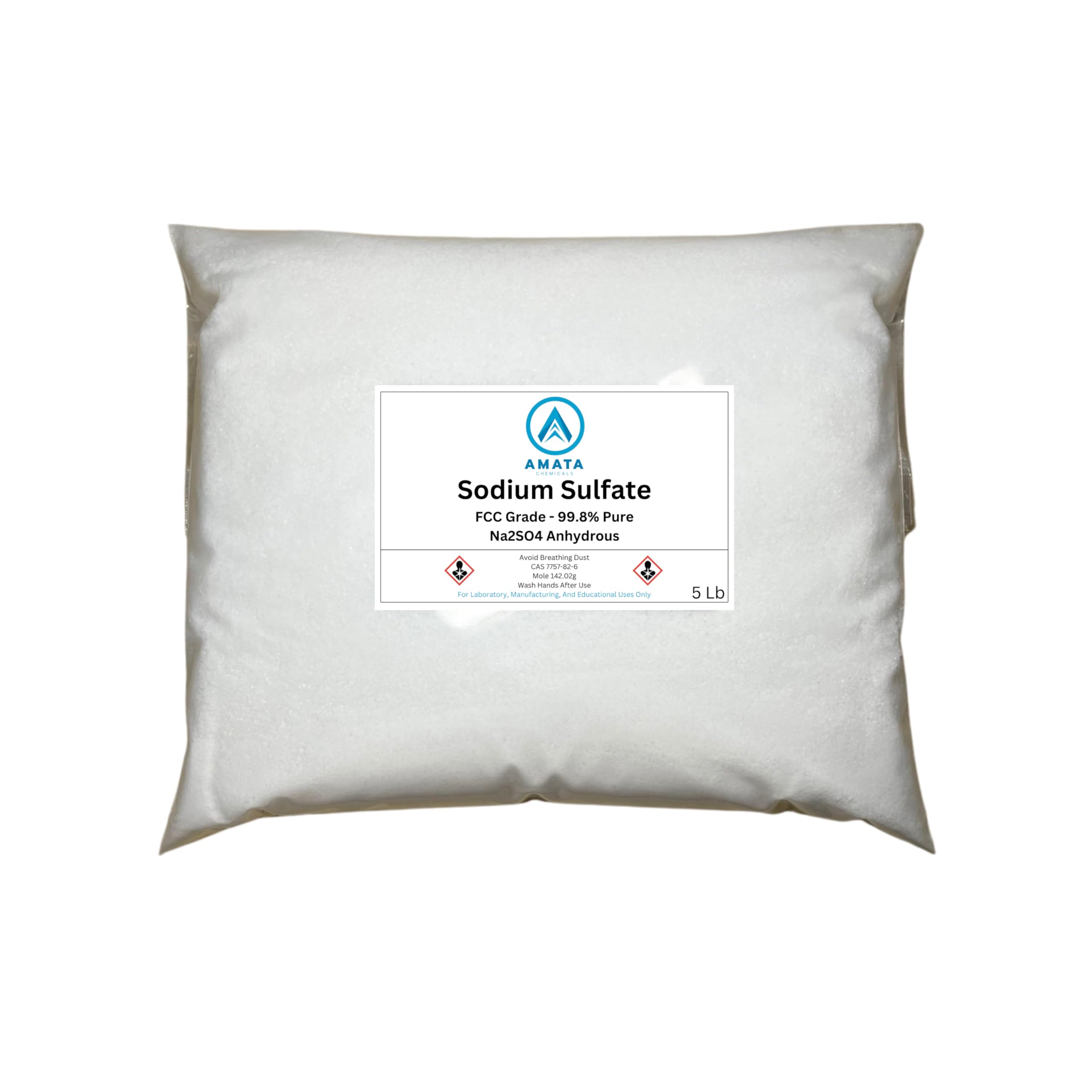 Sodium Sulfate, FCC Grade 99.8% Pure, 2 X 5lb Bags