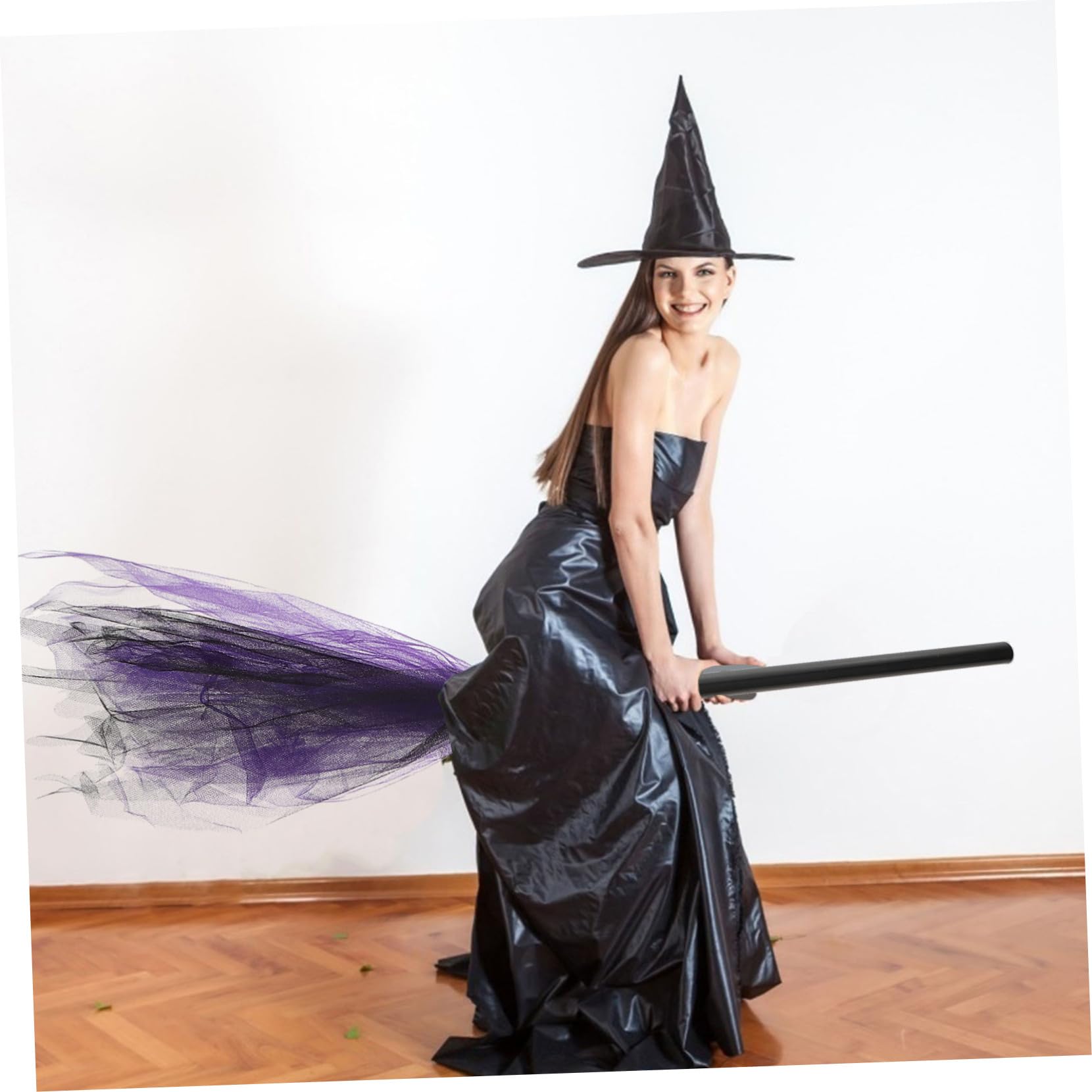 Holibanna 1pc Halloween Broom Besom for Party Creative Halloween Besom Witch Broomstick Costume Witch Broom Halloween Decoration Witch Broom Party Decoration Besom Prop Purple Plastic