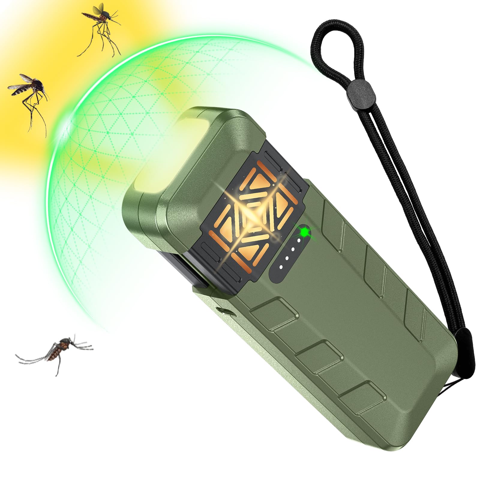 Frogoom Portable Mosquito Repeller Electric Flashlight 329°F Heating 20-Hour 30 FT Zone of Protection Rechargeable Mosquito Repellent Outdoor Patios Camping Hiking with 12 Mosquito Repellent Refills