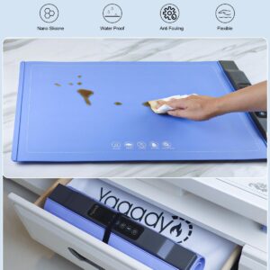 7-Level Roll-Up Electric Food Warming Mat - Full Surface Silicone Rapid Heating Mat Keeps Food Evenly Heated - Simple Controls Electric Warming Tray to Make Your Gatherings Enjoyable - Blue