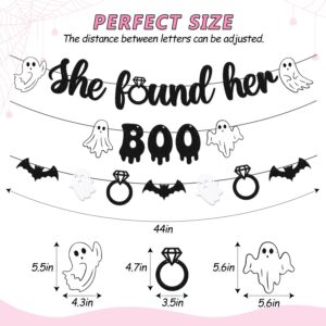 She Found Her Boo Banner Halloween Bachelorette Banner Halloween Bridal Shower Decorations Ghost Bats Spooky Theme Boochelorette Bridal Shower Engagement Wedding Party Supplies