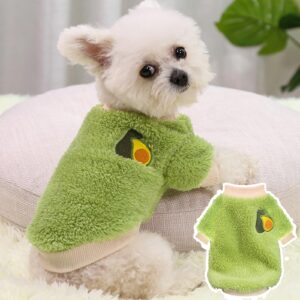 2 Pieces Puppy Sweater Dog Sweater for Small Girl Dogs Girl Dog Clothes Winter Warm Fleece Chihuahua Clothes Cute Style Dog Clothes Thick Pet Clothing (X-Small)