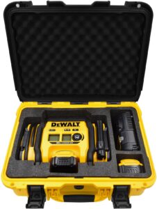 air compressor case for dewalt 20v max tire inflator dcc020ib - waterproof, dustproof, shockproof air pump hard storage carrying bag for dewalt tools, battery & charger - case only