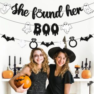 She Found Her Boo Banner Halloween Bachelorette Banner Halloween Bridal Shower Decorations Ghost Bats Spooky Theme Boochelorette Bridal Shower Engagement Wedding Party Supplies