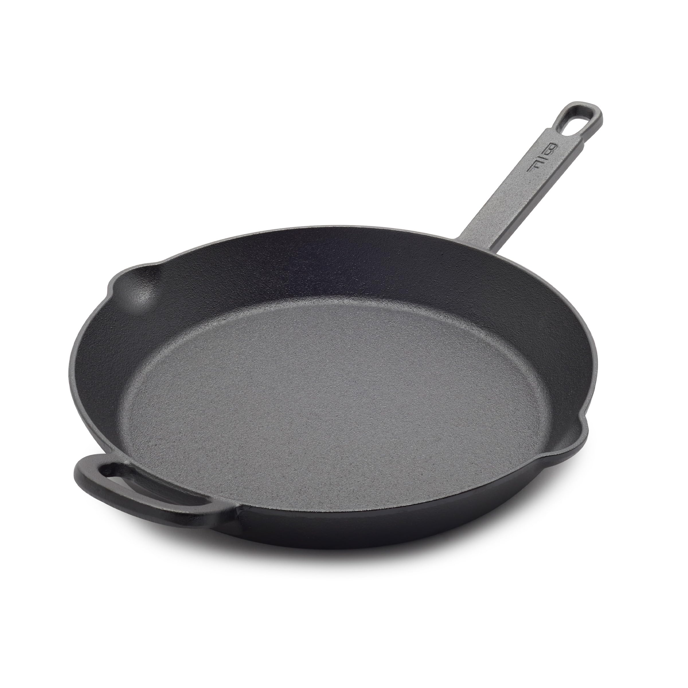 GreenPan x Bobby Flay 12” Cast Iron Pre-Seasoned Skillet with Helper Handle, Professional Grade Heavy Duty, Induction Suitable, Versatile Stovetop, Oven, BBQ, Fire & Grill, Indoor/Outdoor Use, Black