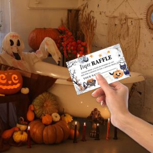 Baby Shower Games - Halloween Diaper Raffle, 1 Sign and 50 Diaper Raffle Tickets, Gender Reveal Game, A Baby is Brewing Halloween Baby Shower Decoration Supplies (RNB02)