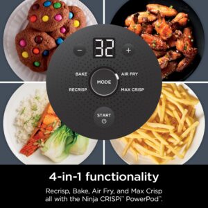 Ninja Crispi Air Fryer, Microwave, Freezer & Dishwasher Safe, Non Toxic Glass Portable Cooking System, 4 QT & 6 Cup Glass Containers with Storage Lids, Easy Meals, Air Fry, Bake, & More Grey, FN101GY