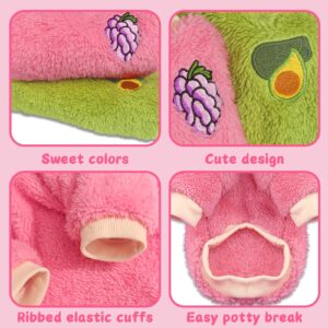 2 Pieces Puppy Sweater Dog Sweater for Small Girl Dogs Girl Dog Clothes Winter Warm Fleece Chihuahua Clothes Cute Style Dog Clothes Thick Pet Clothing (X-Small)