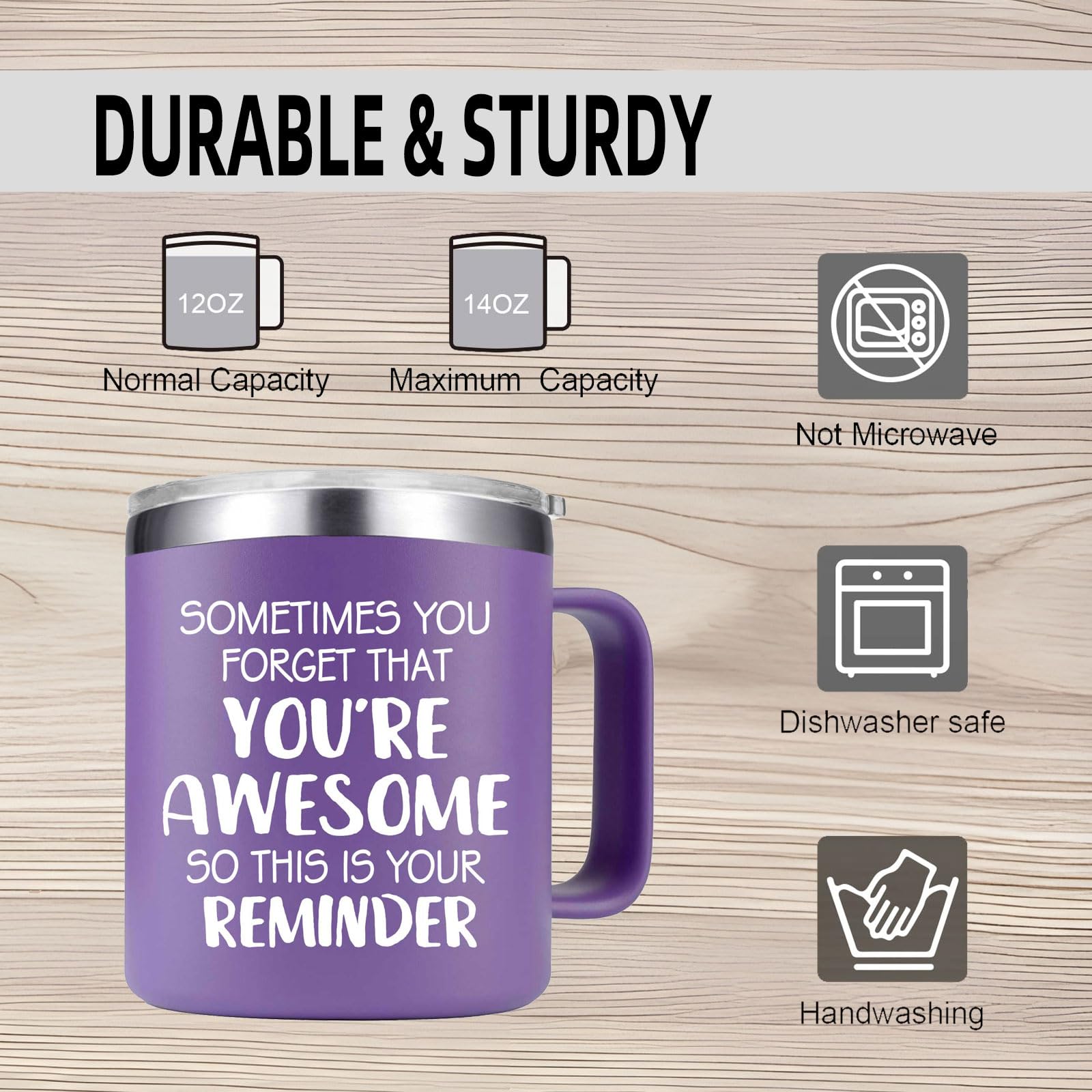 Birthday Gifts for Women Who Have Everything - Sometimes You Forget You Are Awesome Gifts for Women Sister - Christmas Gifts for Mom from Daughter Purple Mug Gifts Baskets for Women Fun Teacher Gifts