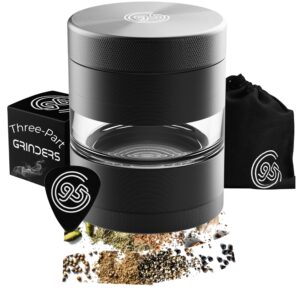 95grinders 5-piece 2.2" premium spice mixer | heavy-duty aluminum, kief catcher, smooth grind, no-stick design, kitchen essential