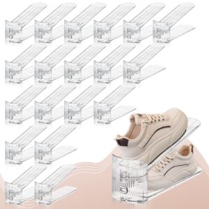 fenrunxu clear shoe slots organizer for closet,20pack shoe stacker shoe rack organizer for closet space saver storage shoe holder organization