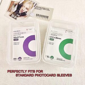 Neffliwe 2 Pack Clear Polypropylene Mini Storage Containers Box for Kpop Photocard Sleeves Sticker Organizer Case with Lid for Lomo Cards Craft Stickers (3.2" W x 4.8L x 2" H)