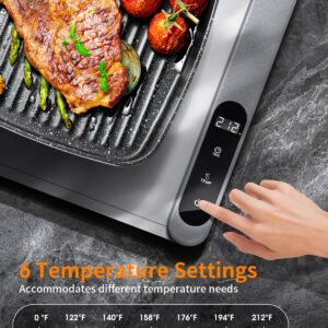 Upgrade-Electric Warming Tray, Food Warming Mat with 6 Level Temperature Settings & 6 Hours Timer, Graphene Full Surface Rapid Heating, Auto Shut-Off, Roll Up Food Warmers for Parties, Gatherings