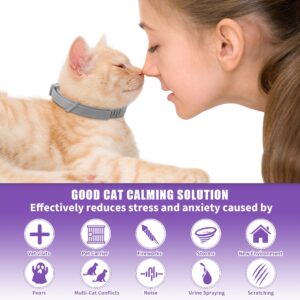 Yirr Calming Collar for Cats, Cat Calming Collar, Cat Pheromone Collar, Cat Calming Collar for Indoor Outdoor Cats, Relaxing Pheromone for Cat Relief Stress Anxiety Fighting Scratching, 4 Pack(Grey)