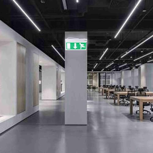 Emergency Exit Sign, LED Exit Sign, Exit Sign with Emergency Lights, Safety Indicator Lamp for Hotel Shopping Malls Supermarkets Hospital