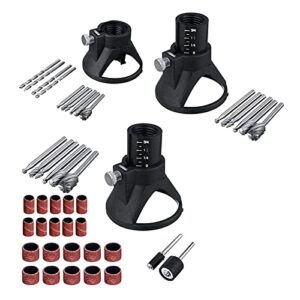 29pcs rotary multi tool cutting guide attachment kit,lots rotary multi tool cutting guide hss router drill bits attachment small electric grinding sandpaper combination accessories