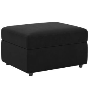 belffin velvet storage ottoman module for modular sectional sofa, armrest module for sectional sleeper sofa bed, black