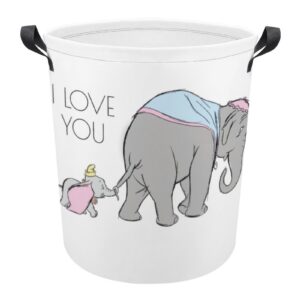 dumbo following his mom laundry basket large round canvas laundry hamper with handles foldable storage bin for dirty clothes hamper bedroom bathroom