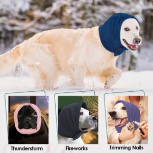 AOFITEE No Flap Ear Wraps for Dogs, Dog Ear Muffs Noise Protection, Dog Calming Hoodie, Soft Dog Noise Cancelling Ear Muffs, Dog Ear Cover for Anxiety Relief, Fireworks, Dog Ear Protection Grooming