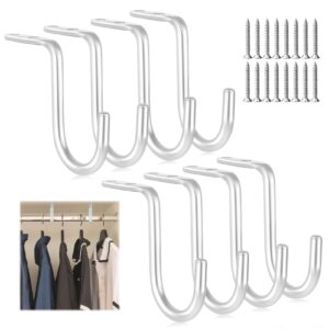 yexexinm 8 sets of 1" closet rod center support，heavy duty metal curtain rod holder with screws，wall mount rod bracket closet rod support bracket clothes storage hanger for closet shelf and rod