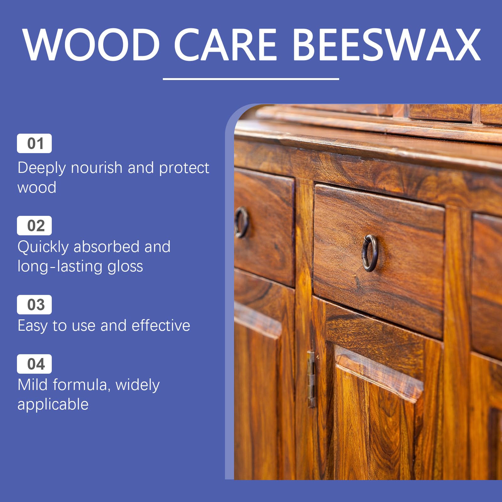 Wood Care Beeswax,Natural Beeswax & Orange Oil Wood Conditioner,120 ML Beeswax Furniture Polish