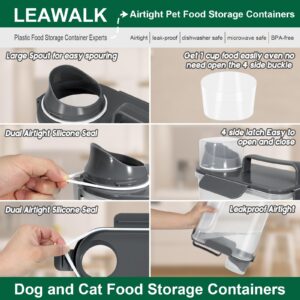 10-14 LBS Airtight Cat Food Storage Container,Dog Food Storage Container With Upgraded Large Nozzle,BPA-Free,Pet Food Storage Containers For Rice,Grain,Pet Food,Flour Dog Treat Storage-2pack Dark Gray