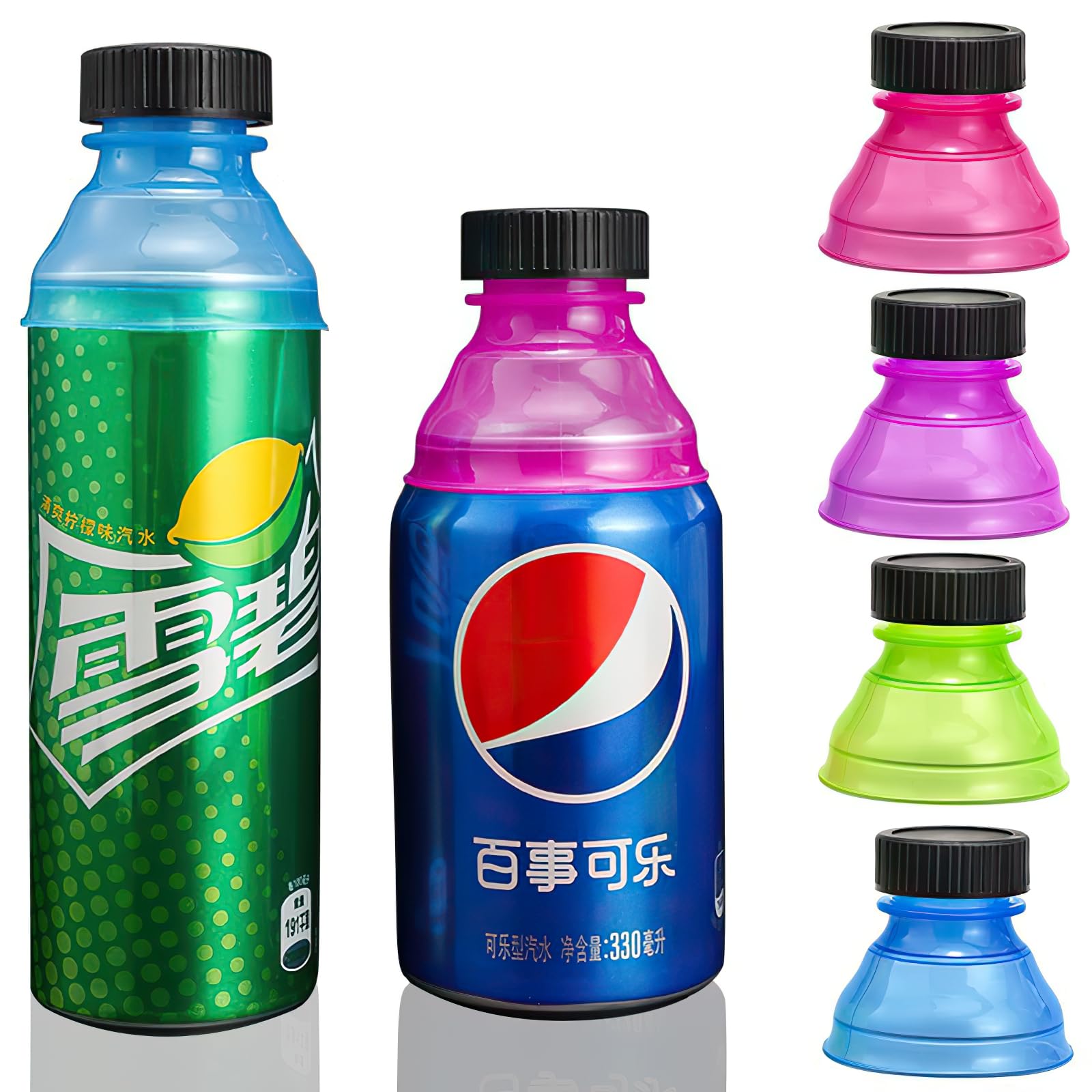 6 PCS Plastic Soda Can Cap, Reusable Soda Can Drink Lids for Beer Carbonated Drinks and Other Canned Beverages