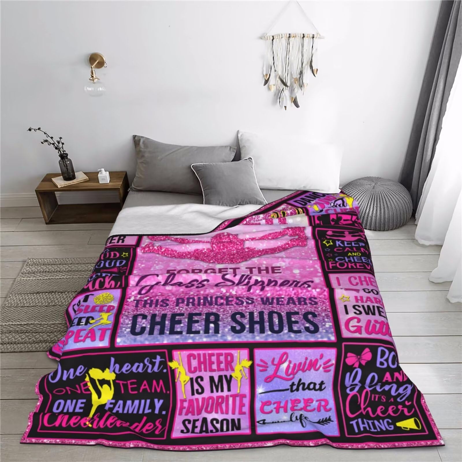 Cheerleader Gifts Blanket Cheerleader Gifts for Girls Cheer Throw Blanket Cheerleading Gifts Cheer Accessories for Girls Cheer Gifts for Cheerleaders Cheer Coach Flannel Blanket 40"x50"