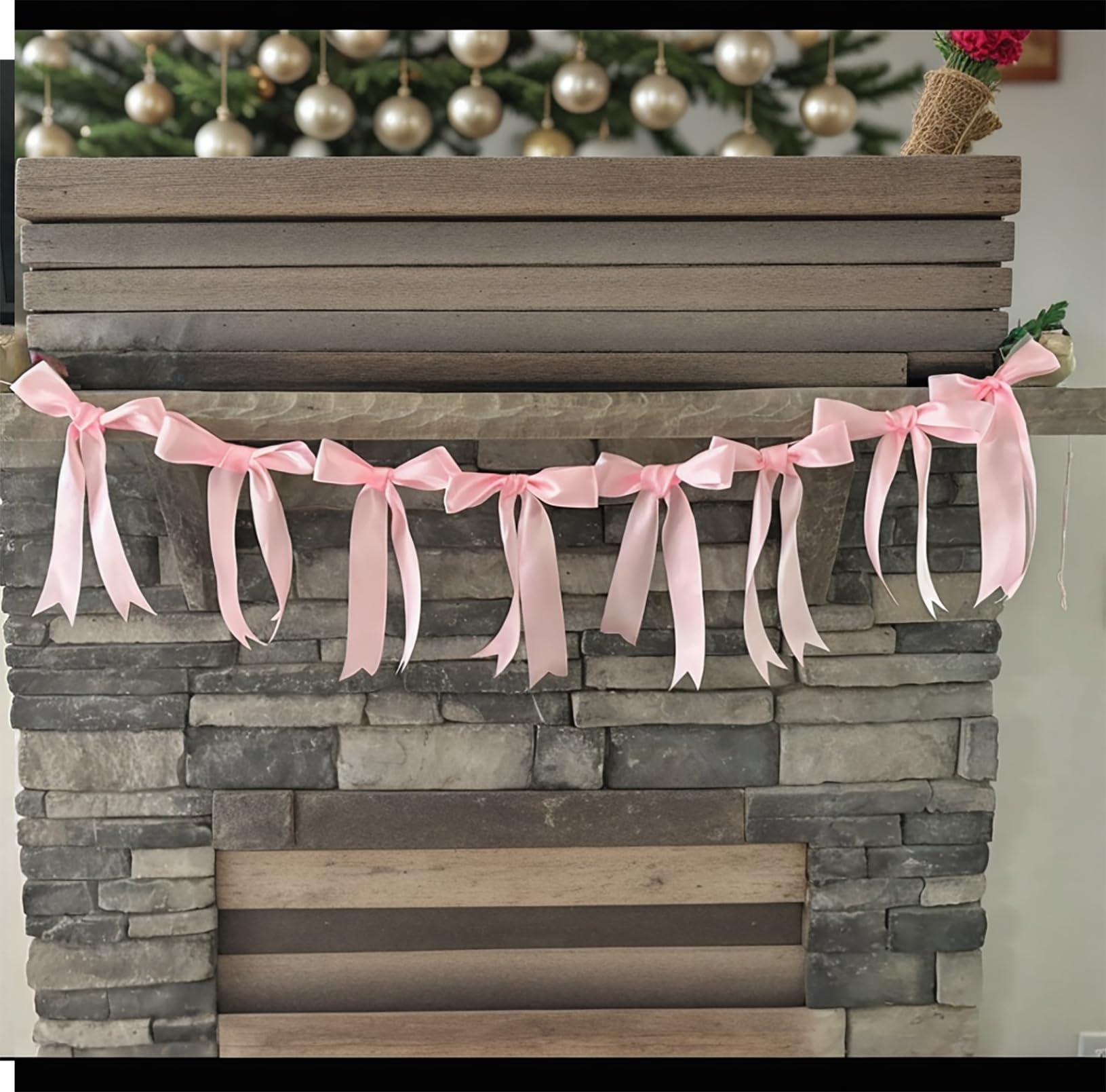 Bow Garland Banner for Bachelorette Party Decorations, Pink Coquette Birthday Party, Bow Party Decor Banner for Bridal Shower, Wedding Favors, Party Supplies, Engagement Supplies