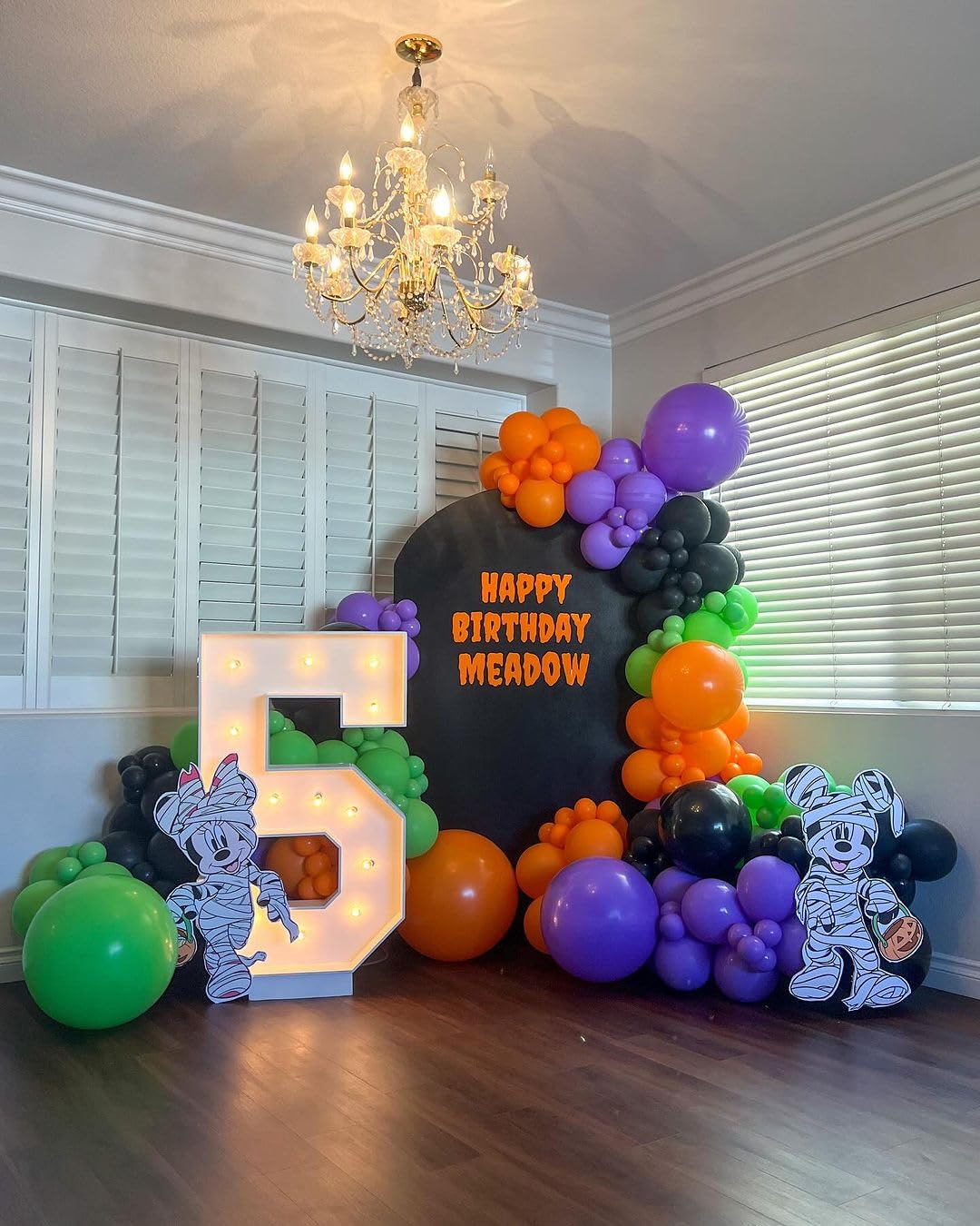 Halloween Party Balloons Decorations, 12Inch 60Pcs Black Orange Purple Green Confetti Balloons for Kids Halloween Birthday Party Decoration