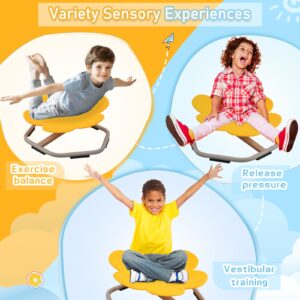 AOVOCO Sensory Spinning Chair for Autistic Kids, Sit and Spin Toys for Toddlers, Autism Swivel Chair Promote Coordination, Spinning Seat for Kids 3-5-7-10-12, Gifts for Autism Children