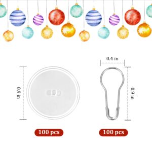 Philbinden 100 Pack Sticky Ceiling Hooks Self Adhesive Wall Hooks Round Suction Cup Sticky Ceiling Hooks for Christmas Festival Wedding Birthday Party Decorations